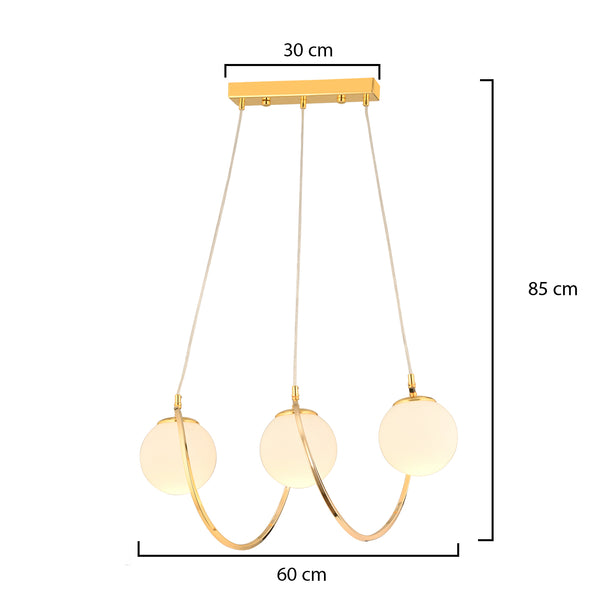 Lustra HubRom, JARRY 3755-03-GD 60x85 cm 3xE27-60W Auriu