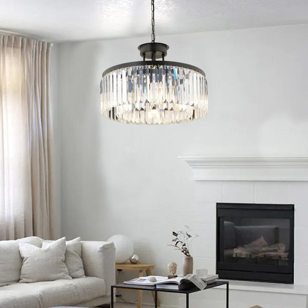 Lustra Cristal HubRom, KANVAS 3450-08-BL 45x70 cm 8xE14-40W Negru