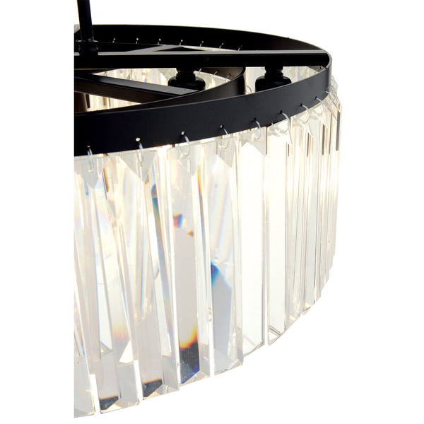 Lustra Cristal HubRom, KANVAS 3450-08-BL 45x70 cm 8xE14-40W Negru