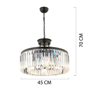 Lustra Cristal HubRom, KANVAS 3450-08-BL 45x70 cm 8xE14-40W Negru