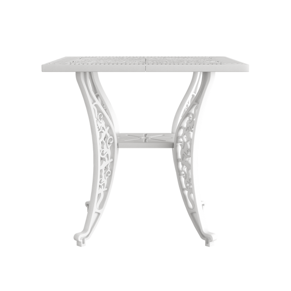 Set Mobilier Gradina HubRom, 1xMasa Patrata(75x75x72), 4xScaun ISPARTA(43x42x50x92) Alb