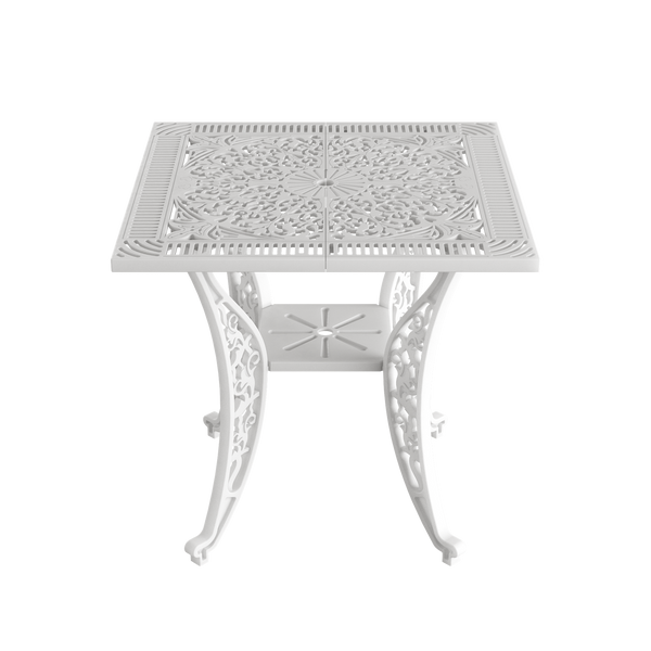 Set Mobilier Gradina HubRom, 1xMasa Patrata(75x75x72), 4xScaun ISPARTA(43x42x50x92) Alb