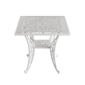 Set Mobilier Gradina HubRom, 1xMasa Patrata(75x75x72), 4xScaun HITIT(43x42x50x92) Alb