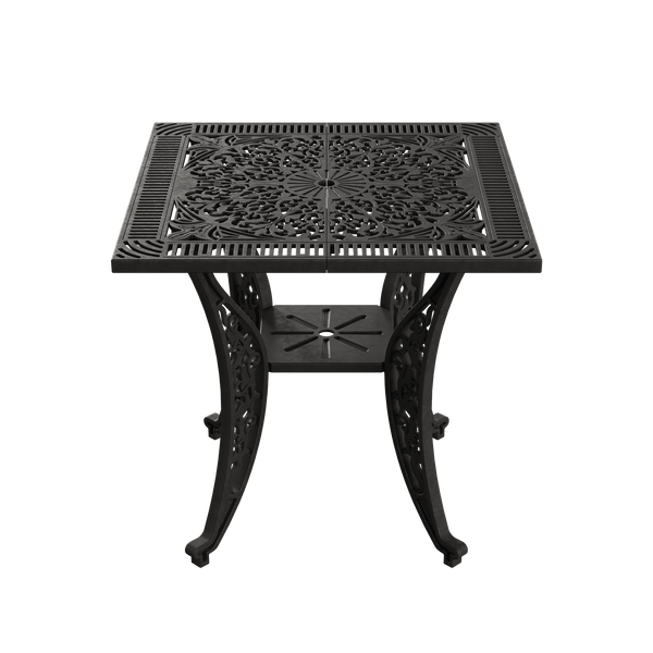 Set Mobilier Gradina HubRom, 1xMasa Patrata(75x75x72), 4xScaun CUNDA(43x42x50x91) Negru