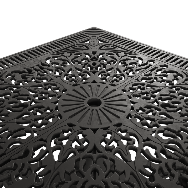 Set Mobilier Gradina HubRom, 1xMasa Patrata(75x75x72), 4xScaun ISTANBUL(43x42x50x91) Negru