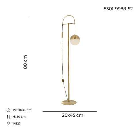 Lampadar HubRom, AGIRLIKLI 5301-9988-52 20x45xHmax80 cm 1xE27-60W Antiq
