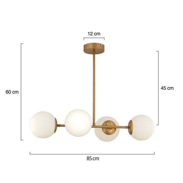 Lustra HubRom, LEMA 3582-04-FR 85x60 cm 4xE27-60W Antiq