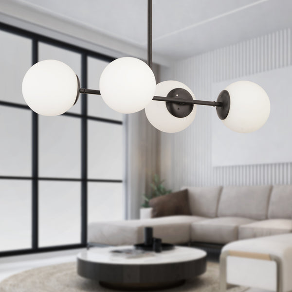 Lustra HubRom, LEMA 3582-04-BL 85x60 cm 4xE27-60W Negru