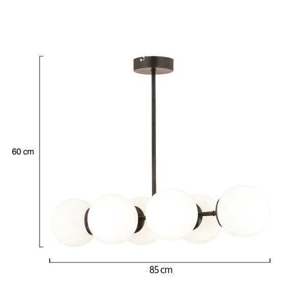 Lustra HubRom, LEMA 3582-06-BL 85x60 cm 6xE27-60W Negru