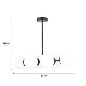 Lustra HubRom, LEMA 3582-06-BL 85x60 cm 6xE27-60W Negru