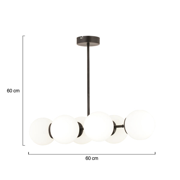 Lustra HubRom, LEMA 3582-06-BL 85x60 cm 6xE27-60W Negru