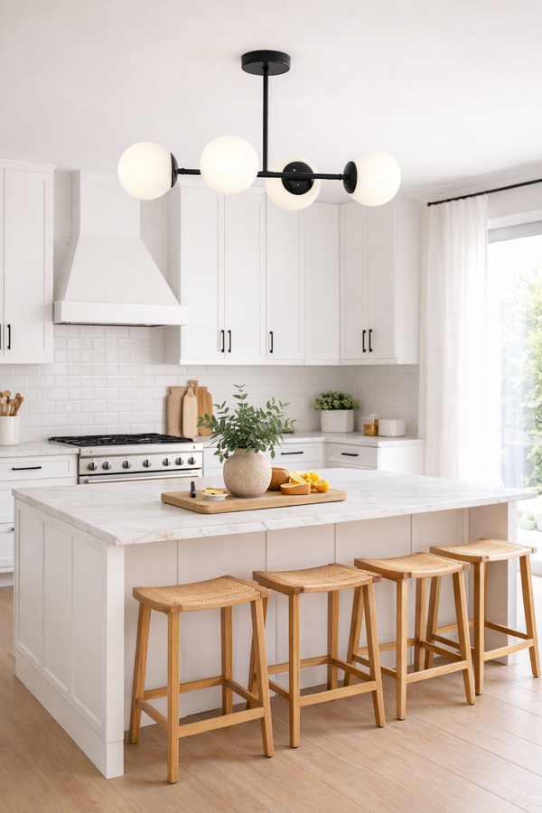 Lustra HubRom, LEMA 3582-04-BL 85x60 cm 4xE27-60W Negru