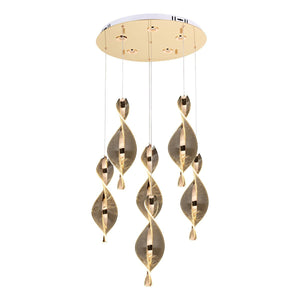 Lustra Led HubRom, LIKYA Auriu 5006-6100-83 50x50xHmax150 cm 3200 K Lumina Calda,Rece,Neutra