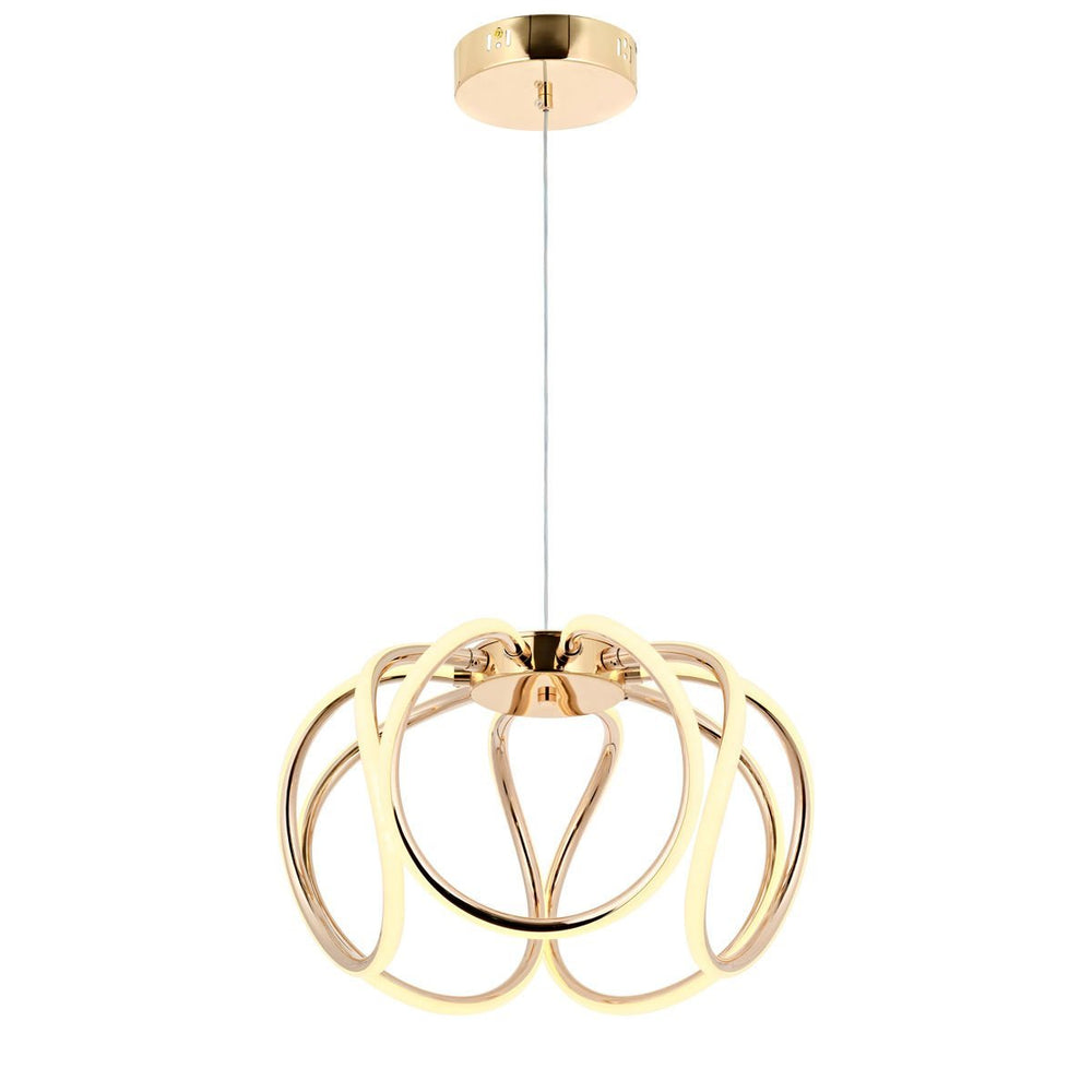 Lustra Led HubRom, LINA Auriu 5001-0383-54 40x30xHmax100 cm Lumina Calda,Rece,Neutra