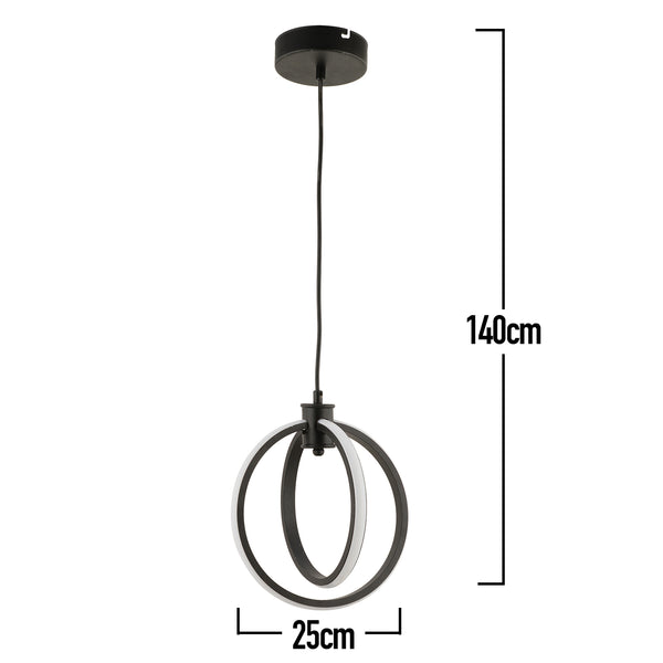 Lustra Led HubRom, LINUX Negru 3761-01-BL 25x90 cm 34 W / Lumina Calda,Rece,Neutra 0