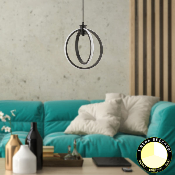 Lustra Led HubRom, LINUX Negru 3761-01-BL 25x90 cm 34 W / Lumina Calda,Rece,Neutra 0