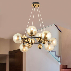 Lustra HubRom, LORENTO 3825-07-BL-GD 70x75 cm 8xE27-60W Negru / Auriu