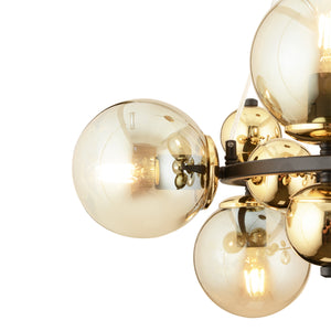 Lustra HubRom, LORENTO 3825-07-BL-GD 70x75 cm 8xE27-60W Negru / Auriu