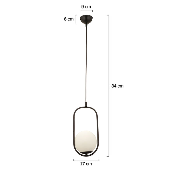 Lustra HubRom, LORIN 3537-01-BL 17x100 cm 1xE27-60W Negru