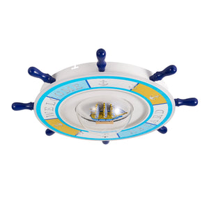 Plafonieara Led HubRom, LOUI, cu model cârmă de navă pentru camera copiilor 8027-01 66x14,5 cm Alb /Albastru