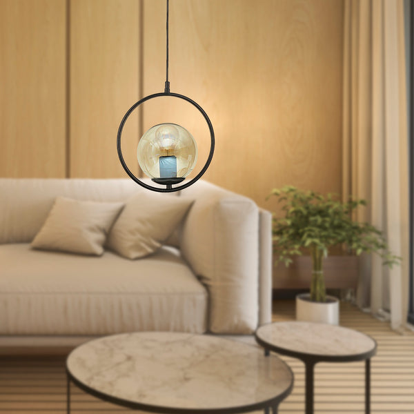 Lustra HubRom, LUIS 3538-01-01-BL 25x74 cm 1xE27-60W Negru