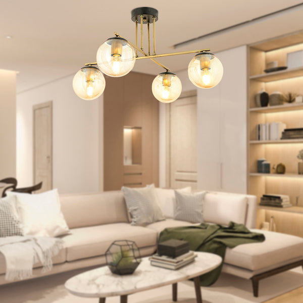 Plafonieara HubRom,  MALI 3448-04-FR 65x36 cm 4xE27-60W Antiq