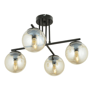 Plafonieara HubRom, MALI 3448-04-02-BL 65x36 cm 4xE27-60W Negru