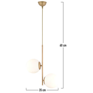 Lustra HubRom, MALIBU 3489-02-FG 35x60 cm 2xE27-60W Antiq