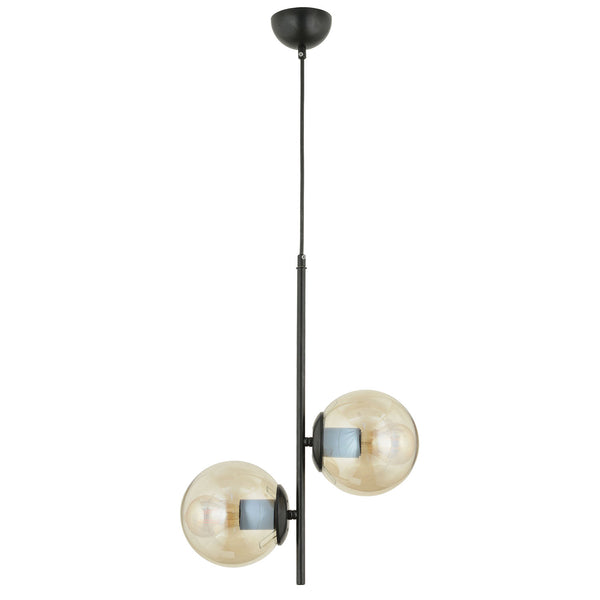 Lustra HubRom, MALIBU 3489-02-02-BL 35x60 cm 2xE27-60W Negru