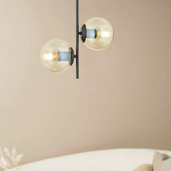 Lustra HubRom, MALIBU 3489-02-02-BL 35x60 cm 2xE27-60W Negru