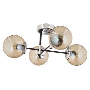 Plafonieara HubRom, MARAL 3548-04-CH 70x35 cm 4xE27-60W Negru / Crom