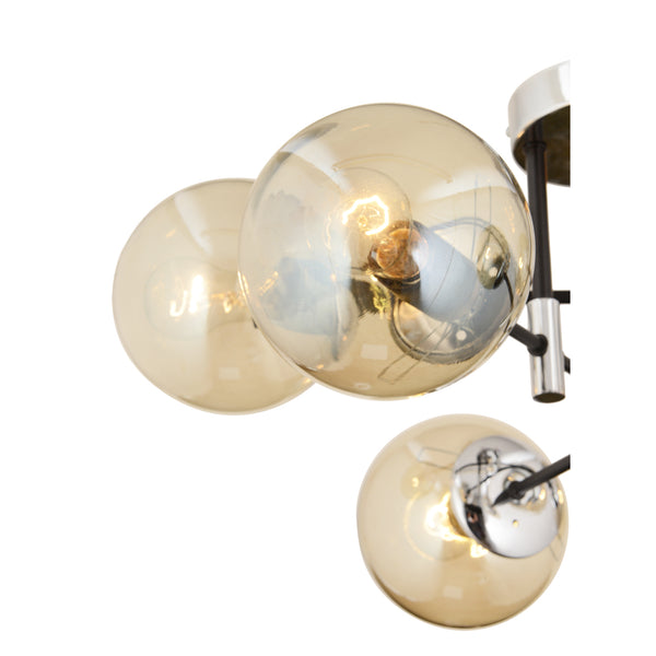 Plafonieara HubRom, MARAL 3548-04-CH 70x35 cm 4xE27-60W Negru / Crom