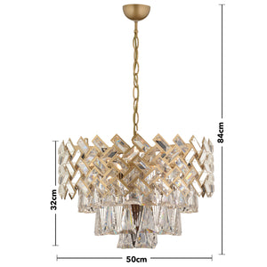 Lustra Cristal HubRom, MELINA 3854-06-FR 53x70 cm 10xE14-40W Antiq