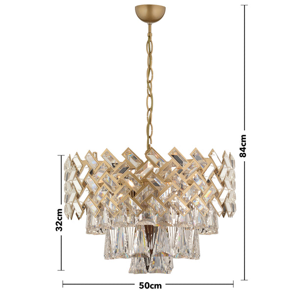 Lustra Cristal HubRom, MELINA 3854-06-FR 53x70 cm 10xE14-40W Antiq