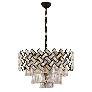 Lustra Cristal HubRom, MELINA 3854-06-BL 53x70 cm 10xE14-40W Antiq / Negru