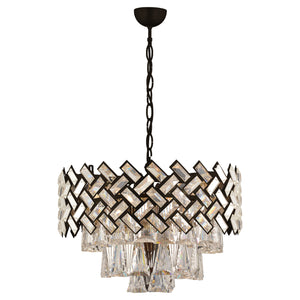 Lustra Cristal HubRom, MELINA 3854-06-BL 53x70 cm 10xE14-40W Antiq / Negru