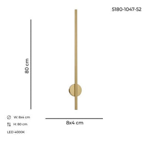 Aplica Led HubRom, MIDAS Antiq 5180-1047-52 8x4xHmax80 cm 4000 K Lumina Neutra