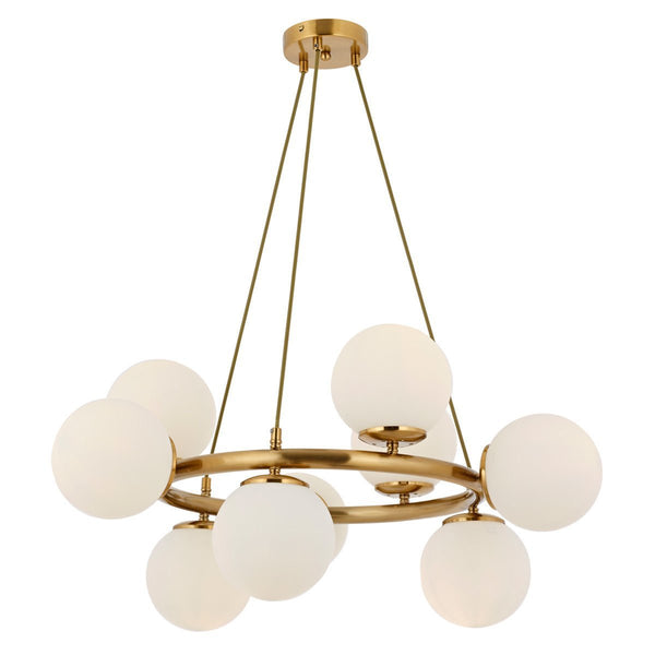 Lustra HubRom, MILAN 5009-1038-52 65x65xHmax-50-85 cm 9xE27-60W Antiq