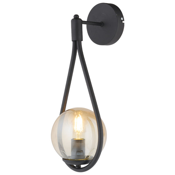 Aplica HubRom, MIRZA 3539-01W-BL-01 20x40 cm 1xE27-60W Negru