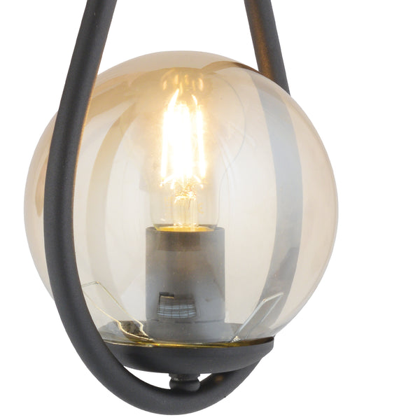 Aplica HubRom, MIRZA 3539-01W-BL-01 20x40 cm 1xE27-60W Negru