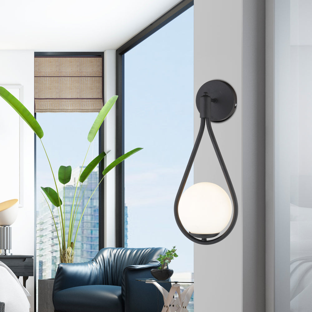 Aplica HubRom, MIRZA 3539-01W-BL 20x40 cm 1xE27-60W Negru