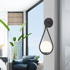 Aplica HubRom, MIRZA 3539-01W-BL 20x40 cm 1xE27-60W Negru