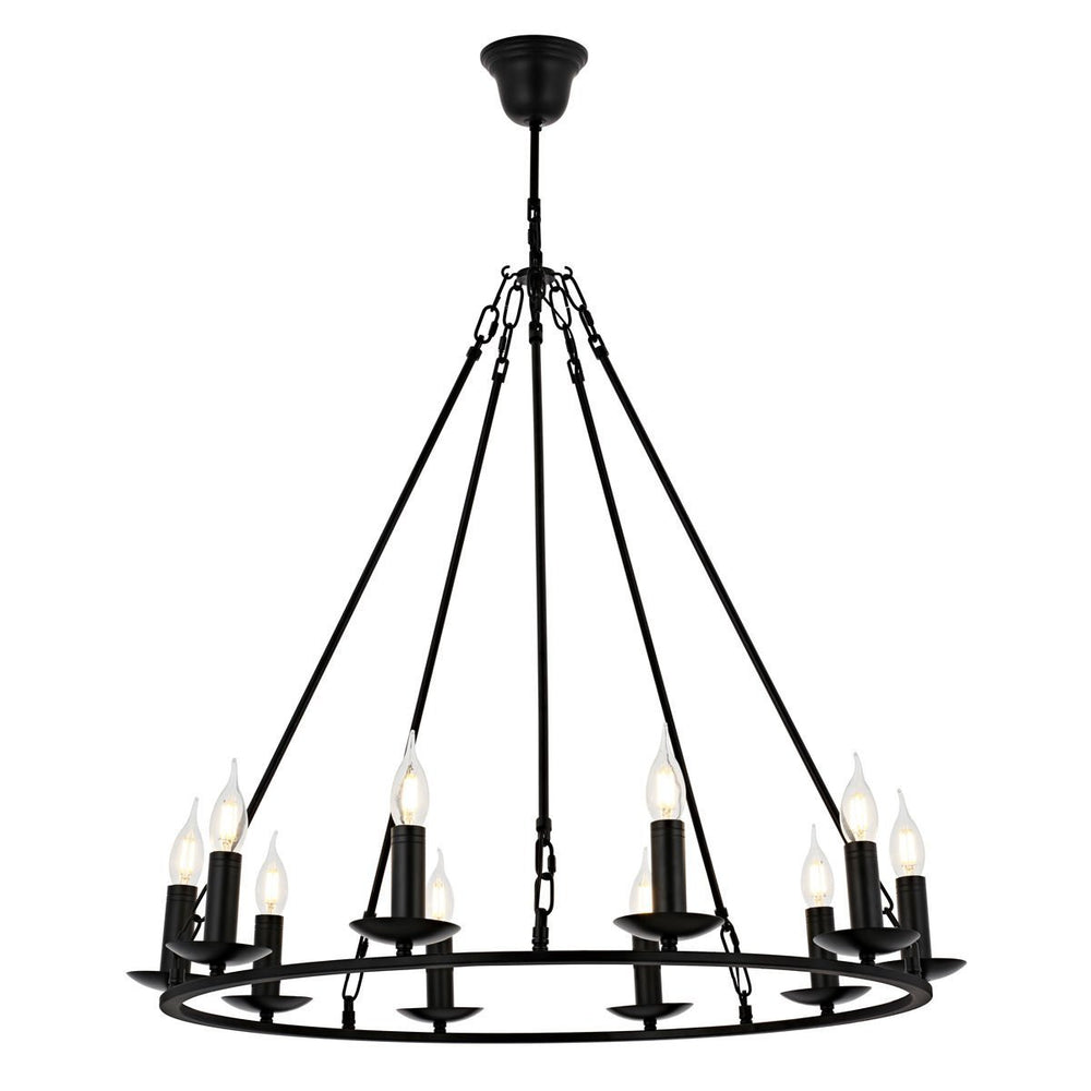 Lustra HubRom, MUNZUR 5010-8973-64 100x40xHmax95 cm 10xE14-40W Negru