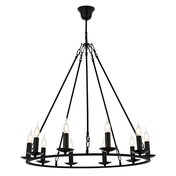 Lustra HubRom, MUNZUR 5010-8973-64 100x40xHmax95 cm 10xE14-40W Negru