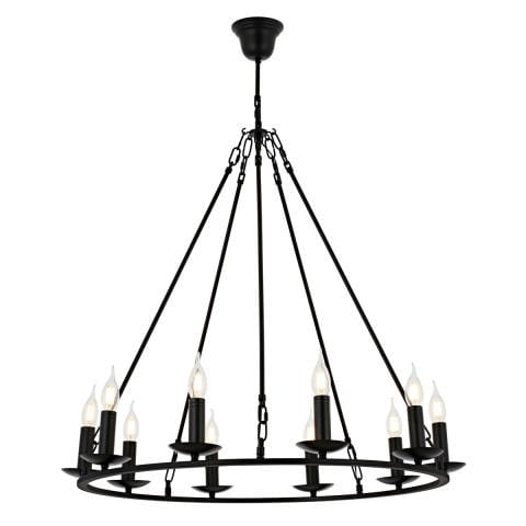 Lustra HubRom, MUNZUR 5010-8973-64 100x40xHmax95 cm 10xE14-40W Negru