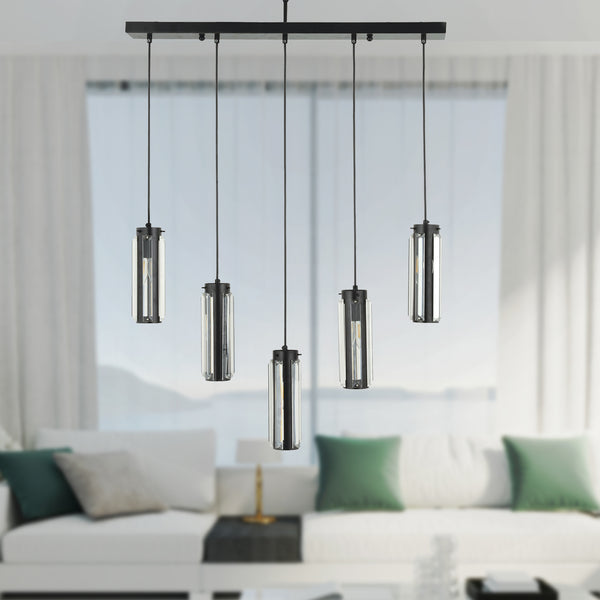 Lustra HubRom, NATALI 7000-9040-5S-BL 70x80 cm 5xE14-40W Negru