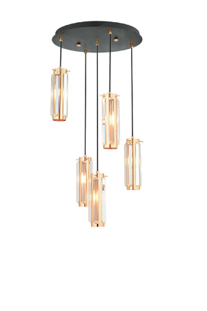 Lustra HubRom, NATALI 7000-9040-5CU 30x75 cm 5xE14-40W Rose Auriu