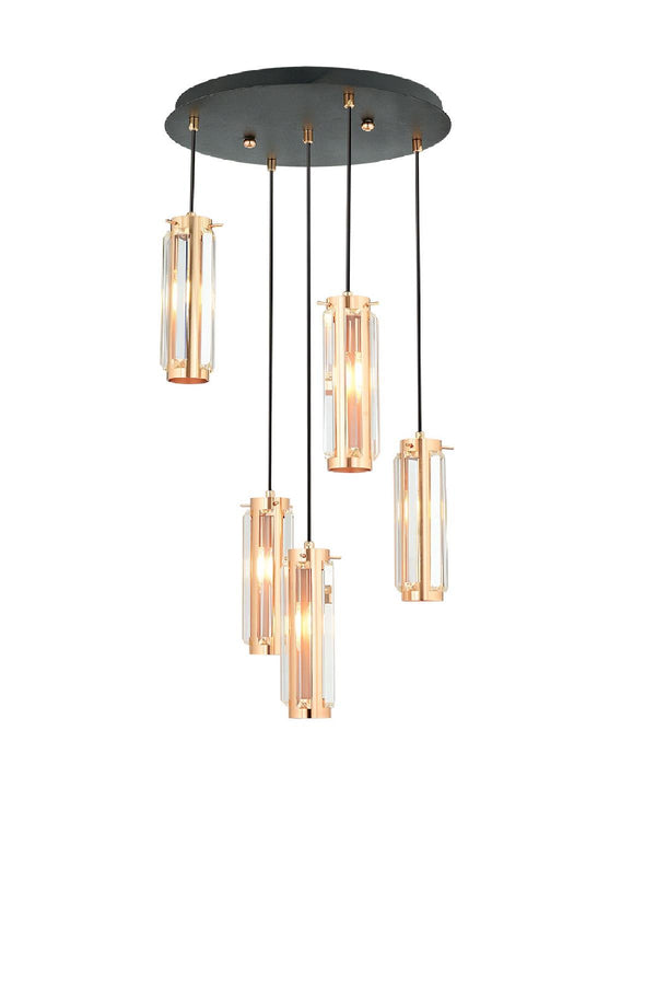 Lustra HubRom, NATALI 7000-9040-5CU 30x75 cm 5xE14-40W Rose Auriu