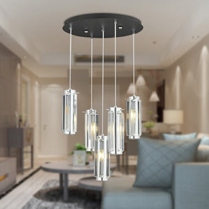 Lustra HubRom, NATALI 7000-9040-5Y-CR 30x75 cm 5xE14-40W Crom