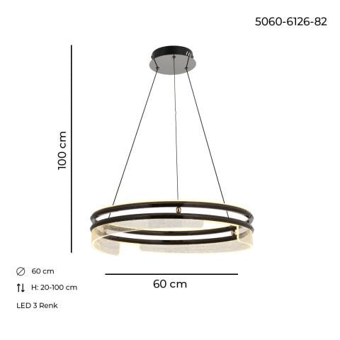 Lustra Led HubRom, NEPTUN Fume 5060-6126-82 60x60xHmax100 cm Lumina Calda,Rece,Neutra
